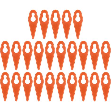 25PCS Plastic Trimming Blade Lawn Mower Cutting Replacement Blades Trimmer Accessories Orange