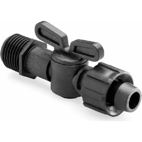 Llave de Paso Rosca Macho 1/2" a Cinta de Riego 16mm con Cierre Roscado (1/2)