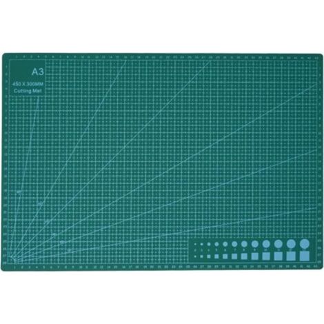 Tapis de découpe souple antidérapant avec lignes de grille de guidage précises pour couper le tissu, vert, le papier et les cartes, tapis de découpe auto cicatrisant double face (1/5)