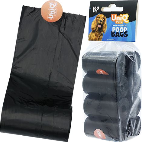 Sacchetti resistenti per escrementi di cane, UniQ Pets 160 pezzi.