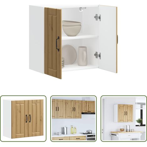 vidaXL Holzwerkstoff - Küchen-Hängeschrank Lucca Artisan-Eiche Holzwerkstoff (1/5)