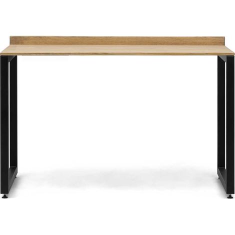 Mesa escritorio NaturalWood negra 118x60x75cm, tablero envejecido en madera maciza de pino 18mm estilo industrial Box Furniture.