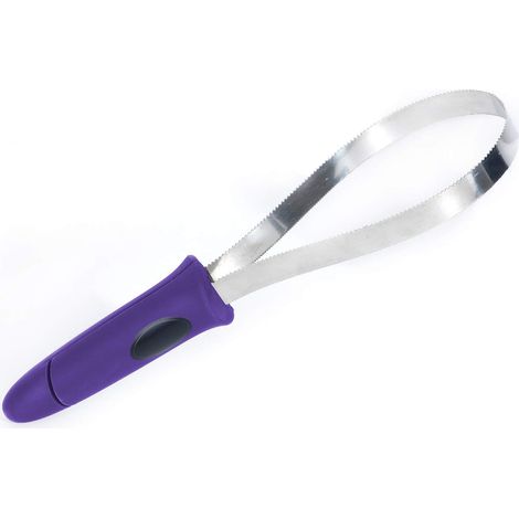 Dual-Sided Shedding Blade with Stainless Steel Blade, De-Shedding Tool for All Dogs with Soft Touch Grip Handle(PURPLE) (1/5)