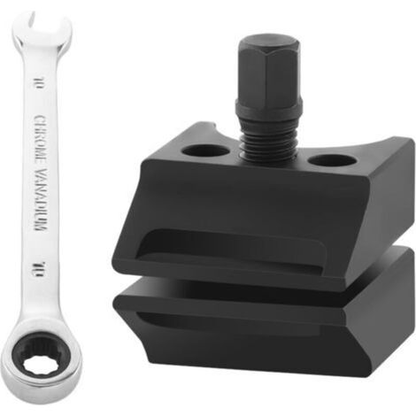 Outil d'écartement pour jambes de suspension, outil d'écartement pour moyeux d'amortisseurs, conçu pour faciliter l'installation et le démontage des jambes de suspension. (1/4)