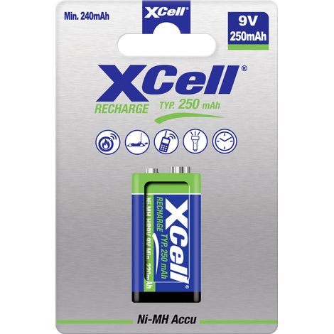 XCell Pile rechargeable 6LR61 (9V) NiMH 250 8.4 V 1 pc(s)