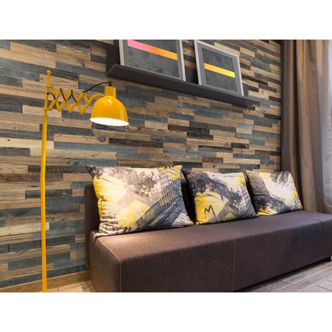 Panneau Mural Bois Récupéré Largo - Bois Ancien Grange Traité - 14 Panneaux 72x10cm - Revêtement Mural Décoratif 1m²