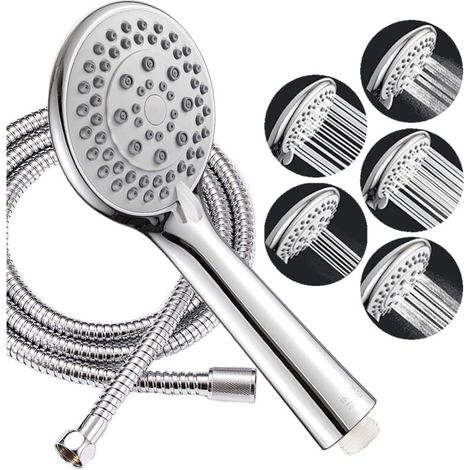 Soffione doccia grande, soffione doccia a risparmio idrico per il bagno, soffione doccia anticalcare, tubo flessibile in acciaio inox da 150 cm