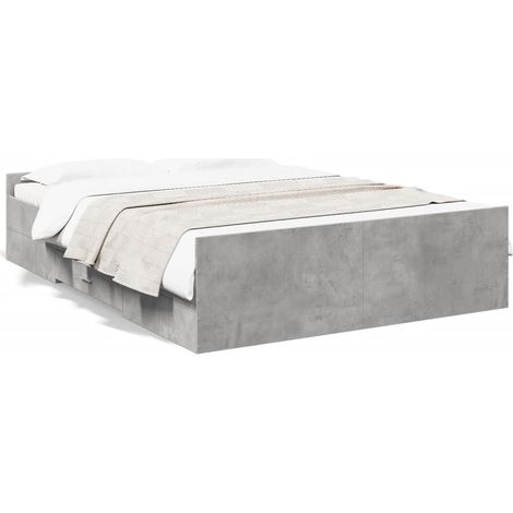 Maison Exclusive - Giroletto Cassetti Grigio Cemento 135x190 cm Legno Multistrato