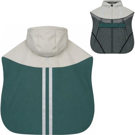 Imperméable pour chiens moyens (15-20 kg) avec capuche verte (1/5)
