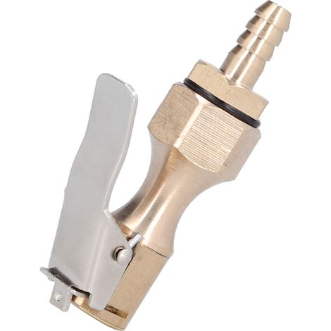 Gonfleur de pneu laiton avec verrouillage sur embout, adaptateur pompe compresseur d'air, connecteur barbelé 6,5 mm (1/5)