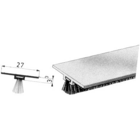 Brosse-porte joint inférieur DBS aluminium 100cm – Pour espaces confinés – Montage sous porte – Couleur aluminium – Ellen