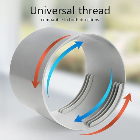 Abluftschlauchkupplung, 15 cm Universal-ABS-Adapter für tragbare Klimageräte mit Rechts-/Linksgewindeanschluss, Kupplungsverbinder für Klimaanlagenschlauchverlängerung (1/5)