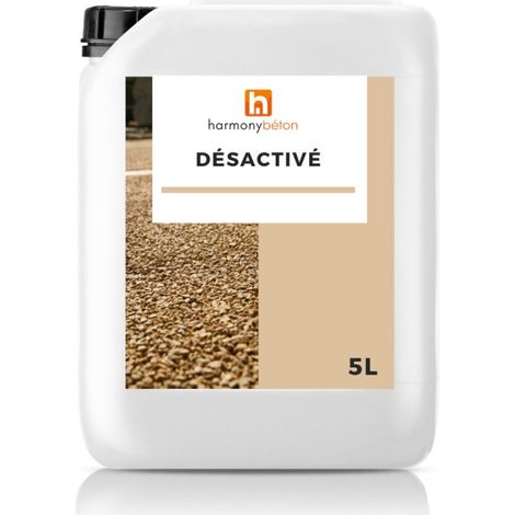 Béton désactivé 5 L – Désactivant surface extérieur antidérapant – Granulométrie 4/6/8 mm – Application facile pour allées et terrasses – Harmony Beton