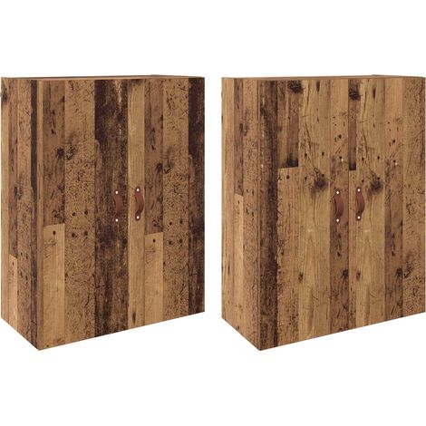 Maison Exclusive - Mobiletto a muro 2 pcs Legno vecchio 69,5 x 34 x 90 cm