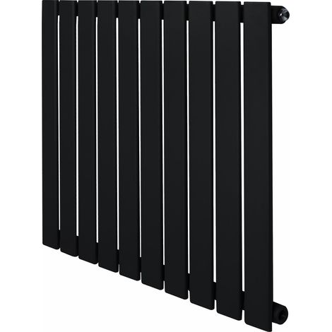 Radiatore Orizzontale Design Piatto Colonna Singola Nero 600x700 mm (1/5)