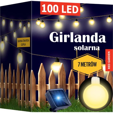 Solarbetriebene Gartengirlande mit milchigen LED-Lichtern, 100 Stück (1/5)