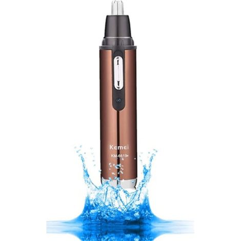 Tondeuse Pour Nez Et Oreilles - Tête Amovible En Acier Inoxydable - Sans Fil Rechargeable - Autonomie 30 Min - 6500 Tr/Min - 1 Pièce (1/5)