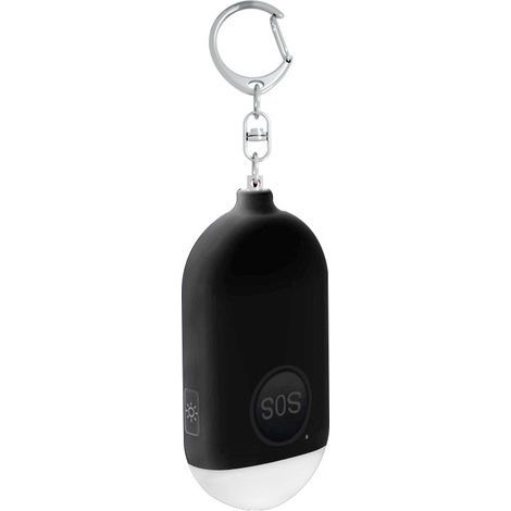 Alarme personnelle anti-agression 130 dB avec porte-clés, alarme de poche rechargeable avec lampe torche LED pour femmes, enfants et personnes âgées (noir) (1/5)