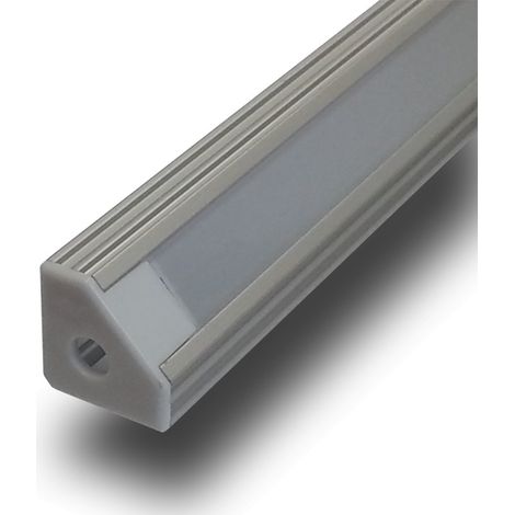 Perfil Aluminio Tira LED Esquina Opal 1m