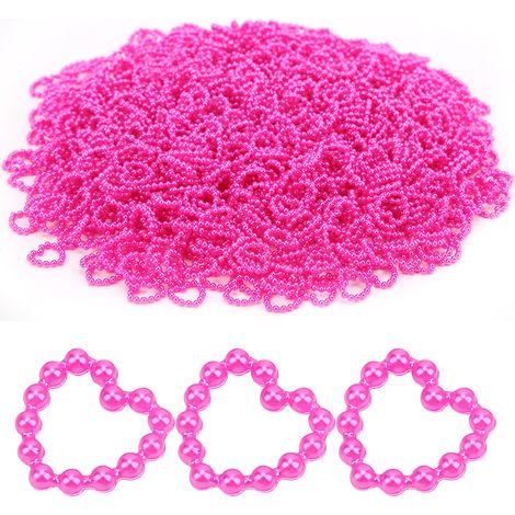 1000Pcs Pearl Beaded Heart Cute Appearance Bright Colors Jewelry Accessories for Bracelets Earrings NecklacesRose Red (1/5)