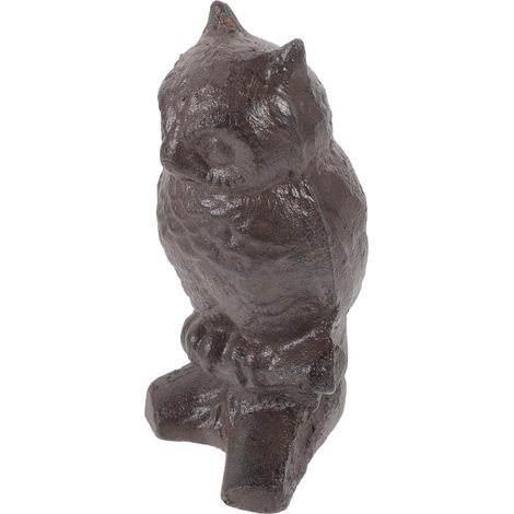 Statue de Hibou en Fer Moulé, Décoration Extérieure Jardin, Figurine Ornementale 1 Pièce, Robuste et Stable, pour Patio, Pelouse et Maison, Sculpture Décorative Élégante (1/5)