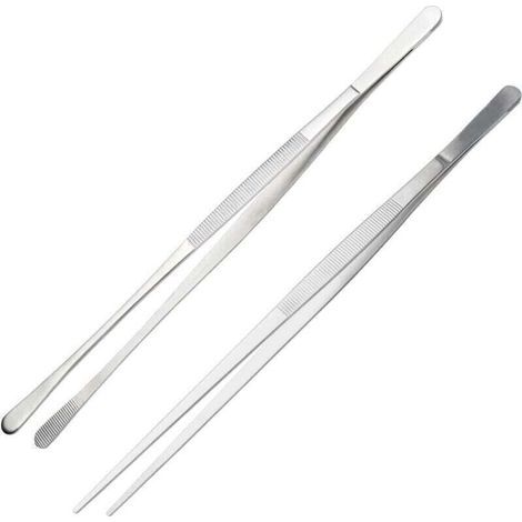 Pince Cuisine,Pince Cuisine INOX,Pince Cuisine Grande,Pince Precision Cuisine,Pince Épiler Cuisine,Pinces à Barbecue pour La Cuisson,Pince Plate Cuisine,2 Pièces,30cm (1/5)