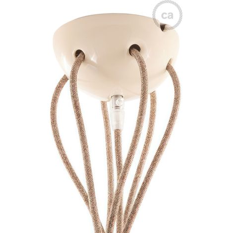 creative cables - Kit rosone in Ceramica a 7 Fori - Avorio