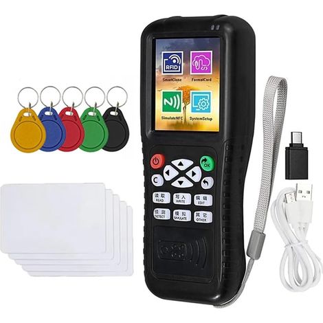 Lecteur-Graveur de Cartes Intelligentes RFID NFC X100 + 5 Cartes/Clés XUID RFID Duplicator ID IC Card Programmer Encrypted Key Copier (1/5)