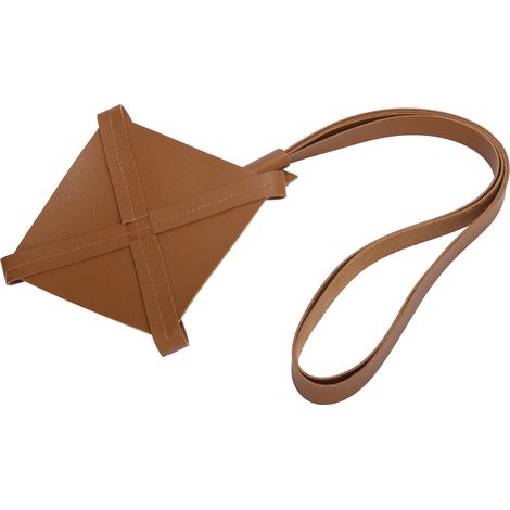 Porte-pot suspendu en simili-cuir avec fond carré marron - Décoration intérieure et extérieure (1/5)