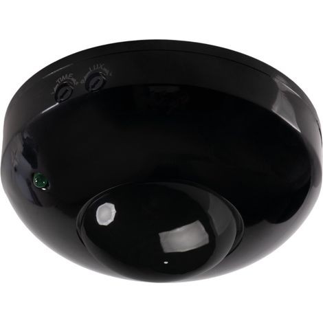 Détecteur mouvement PIR plafond noir Ø11,5 10 m IP20 (1/5)