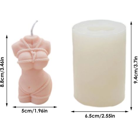 Moule en silicone corps humain 3D femme pour bougie, sculpture artistique, moule à savon artisanal, résine, moulage fait main, taille réaliste, outil DIY (1/5)