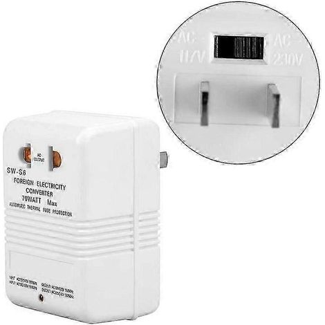 Convertisseur de tension 70 W 110 V/120 V vers 220 V/240 V, adaptateur élévateur/onduleur (1/5)