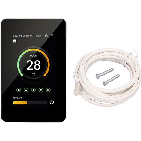 Thermostat intelligent WiFi écran vertical, contrôle via application Tuya, chauffage au sol et eau chaude, 100-250VAC 3A, régulation numérique pour maison connectée. (1/5)