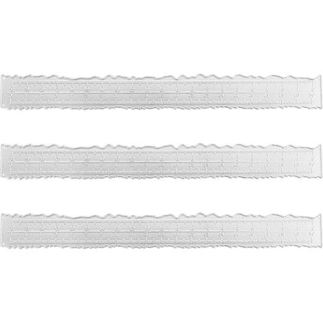 Lot de 3 règles métalliques à bords irréguliers de 21,3 cm (8,4 pouces) pour la création de cartes, le scrapbooking, les loisirs créatifs et la décoration. Outils scolaires et de bureau. (1/5)