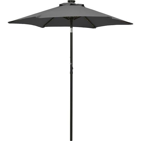 Parasol avec lumières LED - Parasol de Jardin Parasol droit Anthracite 200x211 cm Aluminium BV793448 - BonneVie (1/5)