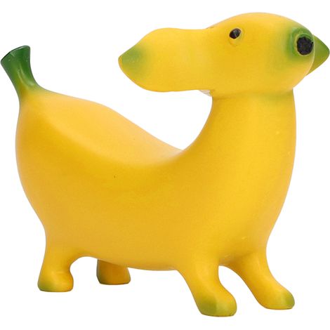 Sculpture Chien Banane Résine Décorative, Mignon et Léger pour Bureau Maison - 13x8cm (1/5)