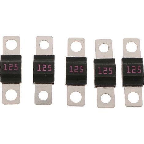 Fusible métallique plat à fusion lente, compatible avec les fusibles à courant élevé pour l'automobile ou l'alimentation électrique, 32 V 125 A. (1/5)