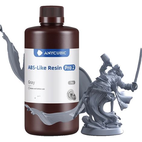 Resina 3D, elevata precisione, sensibilità UV, compatibile con stampanti LCD e DLP, 10 kg, grigio (1/2)