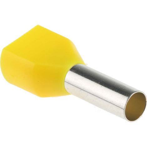Embout à sertir 2 x 6mm², Jaune, longueur 14mm, 2 entrées (1/3)