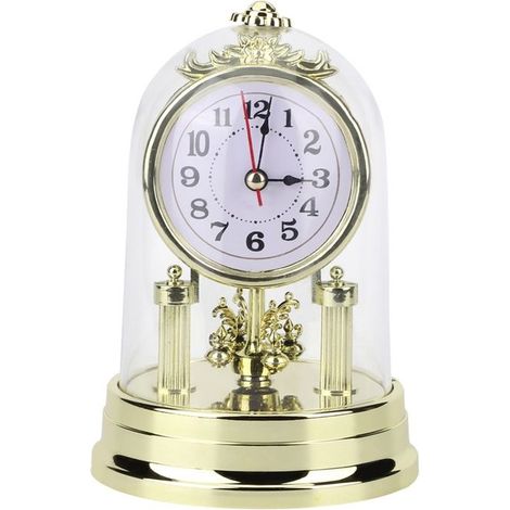 (Goldene) Tischuhr – Retro – Gold – 11 x 17 cm – Lautlos – Wohnaccessoires (1/5)