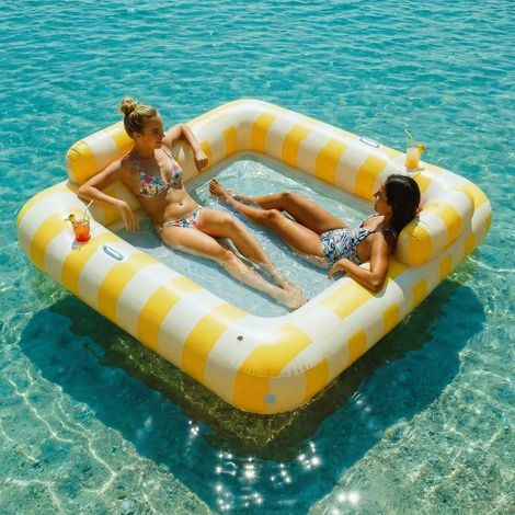 Colchón hinchable para piscina para 2 personas, flotador para adultos, 190 x 170 cm, juegos de piscina, hamaca hinchable para piscina (1/5)