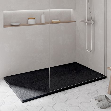 KOES - Piatto Doccia in Resina Serie NILO – 100x100 – Nero RAL 9005 (1/5)