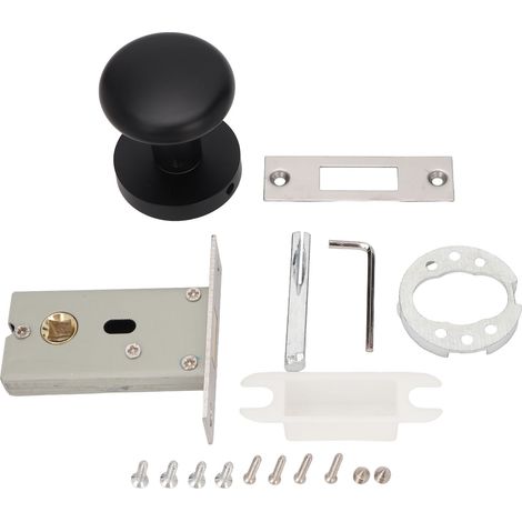 Ensemble poignée et serrure de porte en acier inoxydable pour installation domestique et usage quotidien.-AquaForge (1/5)