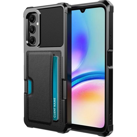 Funda para Samsung Galaxy A05s, tarjetero con soporte, color negro. (1/5)