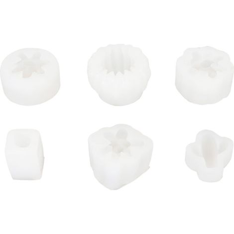 Moules à bougies en Silicone assortis, 6 pièces, Style succulent, qualité alimentaire, facile à nettoyer, moule à cire pour l'artisanat, bricolage (1/5)