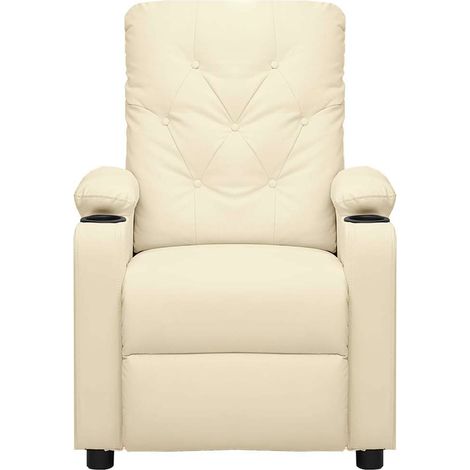 Maison Exclusive - Poltrona Reclinabile Crema in Similpelle (1/5)