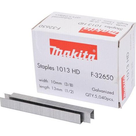 Makita F-32650 10mm x 13mm Smooth Shank Bright Finish Staples 5040pcs For DST221Z