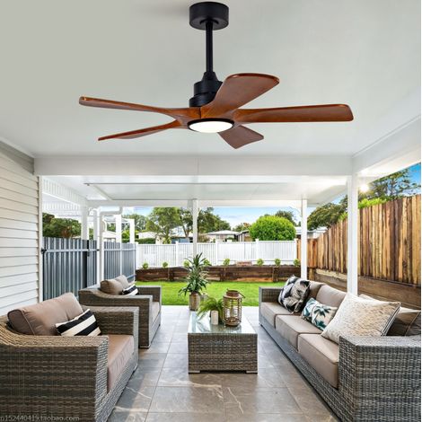 Ventilador de techo con luz 42 pulgadas, 5 aspas, 6 velocidades, mando HAVRYA (1/5)