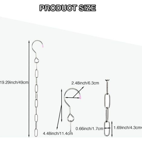 Chaîne de suspension pour cintres – 2 pièces argentées, gain d’espace vertical jusqu’à 80 %, usage 10 en 1, idéale pour armoires de dortoir (1/3)