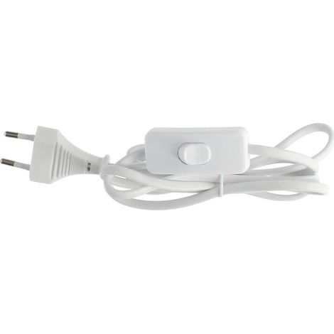 Cable plano con interruptor de paso blanco 1.5 metros (1/3)